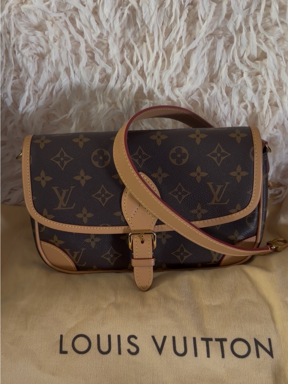 Louis Vuitton Monogram Shoulder Bag - Brown with Tan Trim